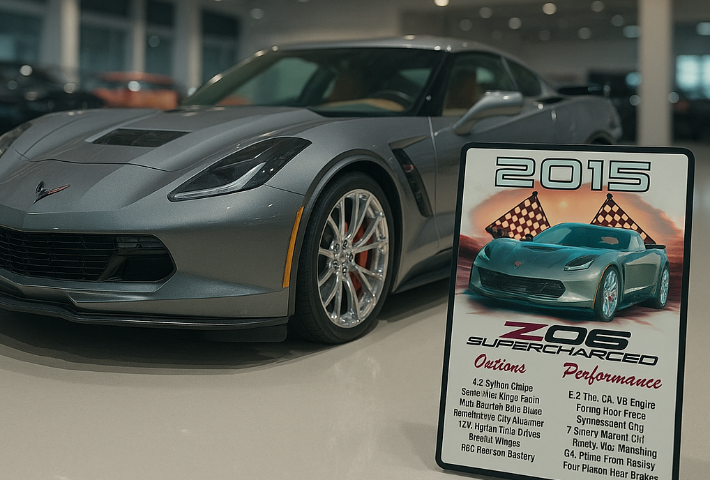 Create a photorealistic, ultra-high quality 8K image for BKI Specialties LLC, showcasing the impact of custom car show boards. The central focus should be a meticulously detailed classic car, gleaming under soft, diffused lighting inside a spacious, modern car show hall. Positioned beside the car is an eye-catching custom show board, professionally designed and displaying key information about the vehicle. The board should feature crisp text, high-resolution images, and elegant design elements. The camera angle should be a medium shot, capturing both the car and the board in clear detail. The color palette should be vibrant yet balanced, with the car's paint job and the board's design complementing each other. The background should be slightly blurred to emphasize the main subject. Add subtle reflections on the car's surface and the show board's glossy finish to enhance realism. Aim for a hyperrealistic style, mimicking the look of a professional automotive photoshoot.