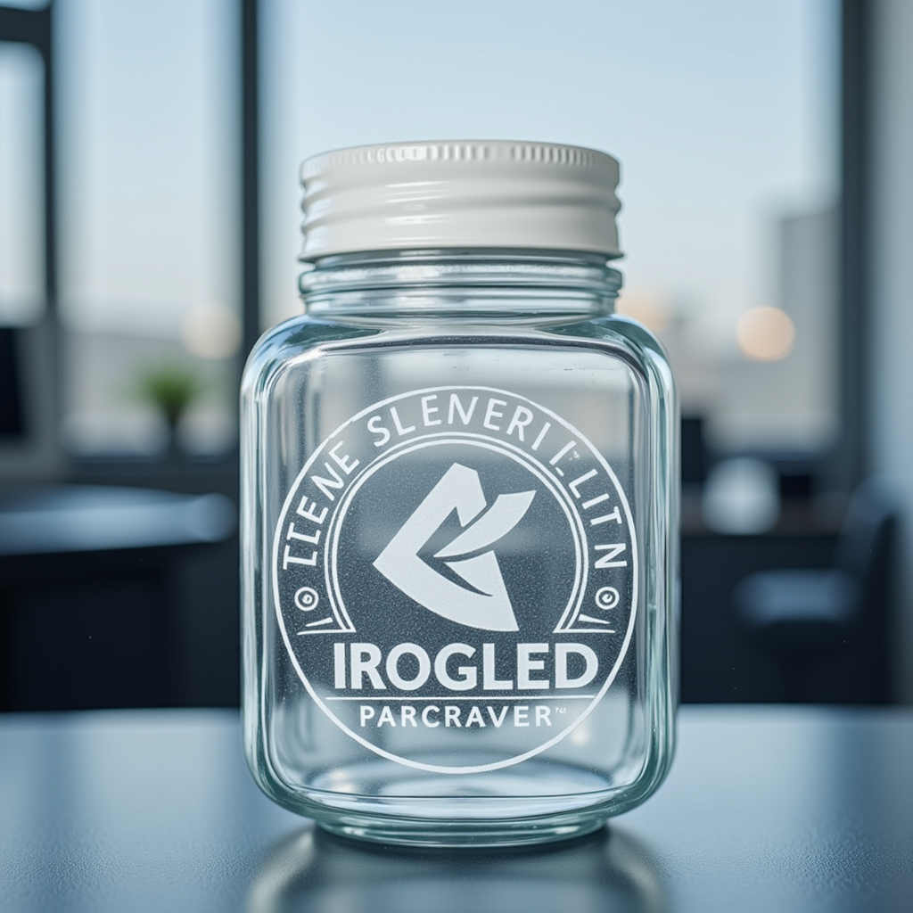 A 4K image featuring a design mockup of a laser-engraved product, showcasing the customization options available. The design includes a logo, text, and graphics. The background is a digital workspace with design software open. The lighting is bright and clear, highlighting the details of the design. The color palette is vibrant and customizable, reflecting the flexibility of the service. Style reference: Digital illustration with a focus on customization and design.